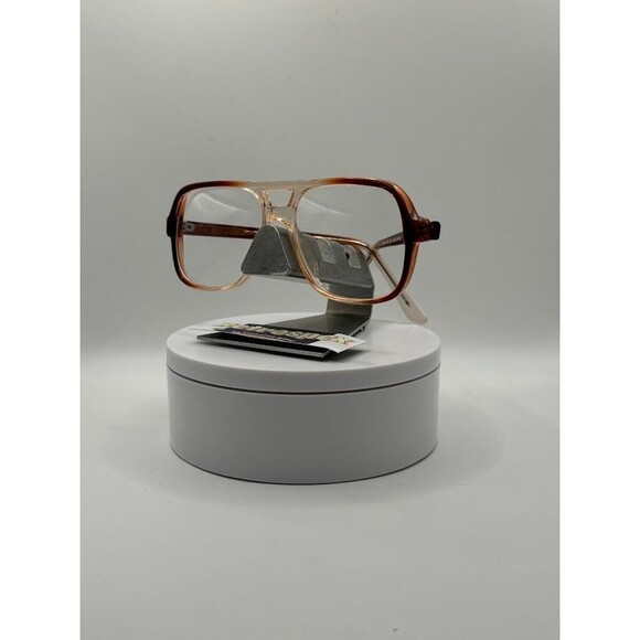 True Vintage Eyeglasses NOS Double Bar Style Brown Fade Frame - Picture 2 of 7